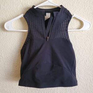 Lululemon Black Half Zip Sleeveless Womens Active Top Sports Bra Gym 4 Outdoor